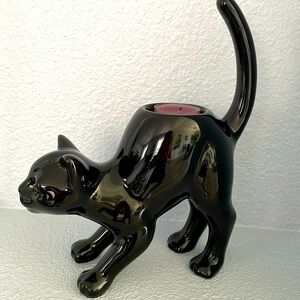 Black Halloween Cat tealight holder